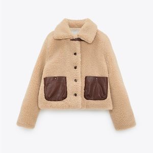 Zara Fleece Jacket mid camel